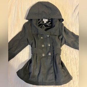 Celebrity Pink Gray Hooded Coat